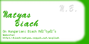 matyas biach business card